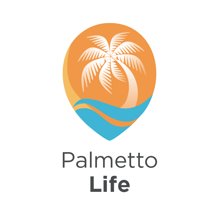 vertical palmetto logo with black text