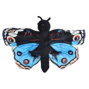 Wild Republic Huggers Butterfly Blue Pansy Plush Toy, Slap Bracelet, Stuffed Animal, Kids Toys