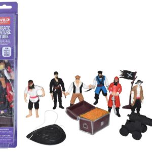 Wild Republic Nature Tube, Buccaneer Figurines, Pirate Party, Kids Gifts, Educational Toys, Hobby, 10-Piece Set,Multi